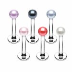 Piercing labret monroe imitation perle (1. 6 mm - rose)