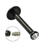 Piercing labret noir anodis� 10 mm t�te cristal - bijou chic et discret kody piercing