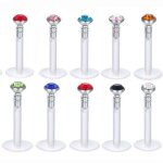 Piercing labret - noname - 20pcs - acrylique flexible - hypoallerg�nique - transparent