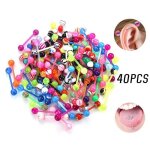 Piercing � la langue - acrylique - 40 pi�ces - hypoallerg�nique - mixte - couleurs assorties