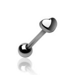 Piercing langue coeur argent� shanice acier chirurgical inoxydable anti allergique barbell lovepiercing ...