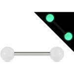 Piercing langue fluo phospho acier chirurgical inoxydable anti allergique barbell gordon blanc lovepiercing ...