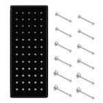 Piercings de nez - acier inoxydable - lot de 60 - 3 tailles - hypoallergénique - coffret cadeau Piercings de nez - acier inoxydable - lot de 60 - 3 tailles - hypoallergénique - coffret cadeau