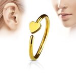 Piercing nez anneau coeur dor