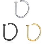 Faux piercing - non spcifi - anneaux de nez - acier inoxydable - argent - mixte