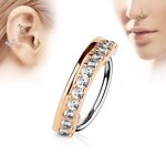 Piercing nez anneau ligne de strass or rose (0. 8 mm) Piercing nez anneau ligne de strass or rose (0. 8 mm)