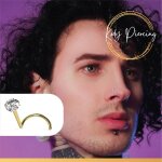 Piercing nez - kody - or 9 carats - diamant 2mm - tige courb�e - mixte