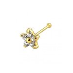 Piercing nez kody piercing or 9 carats fleur zircons clairs - douceur florale et �clat lumineux