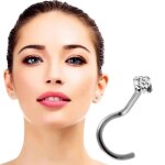 Piercing nez kody piercing or blanc 14 carats zircon cubique 25mm 18g - puret� lumineuse et gr�ce �th�r�e ...