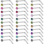 Piercing nez - non spécifié - 36 pièces - acier inoxydable - 20g - zircon brillant Piercing nez - non spécifié - 36 pièces - acier inoxydable - 20g - zircon brillant
