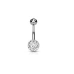 Piercing nombril cristal autrichien r�confort vitalit� acier chirurgical inoxydable anti allergique mylan ...