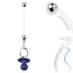 Piercing nombril grossesse b�b� t�tine sucette maternit� longue barre acrylique ultra flexible bioflex ...