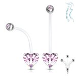 Piercing nombril de grossesse strass coeur rose Piercing nombril de grossesse strass coeur rose