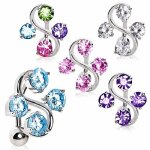Piercing nombril inversé vigne 4 gemmes (tanzanite) Piercing nombril inversé vigne 4 gemmes (tanzanite)