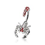 Piercing nombril ventre boule scorpion bijoux acier chirurgical inoxydable anti allergique banane scorpio ...