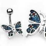 Piercing nombril ventre libellule papillon bijoux acier chirurgical inoxydable anti allergique banane ...