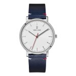 Pierre lannier essential 217g106 - montre homme cuir bleu cadran blanc 405 mm