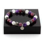 Pierres et min�raux. bracelet perles am�thyste + pierre de lune + labradorite + l�pidolite fabriqu� en ...