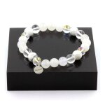 Pierres et min�raux. bracelet perles pierre de lune + quartz + howlite + quartz titane 8 fabriqu� en ...