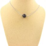 Pierres et min�raux. collier 1 perle labradorite 8 mm. chaine en acier inoxydable. collier femmes hommes. ...