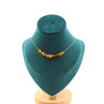 Pierres et min�raux. collier 10 perles ambre v�ritable de la mer baltique. chaine en acier collier femmes ...