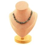 Pierres et min�raux. collier 20 perles labradorite de finlande. chaine en acier inoxydable collier femmes ...