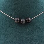 Pierres et min�raux. collier 3 perles oeil de faucon 8 mm. chaine en acier inoxydable collier femmes ...