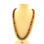 Pierres et min�raux. collier perles malachite du congo qualit� 7a + bois 8 mm. chaine en collier femmes ...