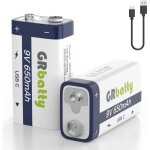 Pile 9v rechargeable lithium ion 650mahpile 9v rechargeable usb c avec charge rapide 800 cycle longue ...