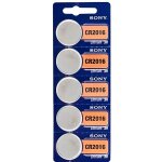 Piles bouton au lithium sony cr2016 3v (paquet de 5)