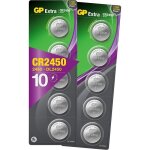 Piles cr2450 - lot de 10 piles gp extra batteries bouton 2450 lithium 3v longue dur�e tr�s puissantes ...
