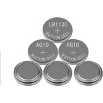 Piles lr1130 - ag10 - lr54 - sr1130 x10 lithium batterie longue duree 1. 5v montre clef plate lot de ...