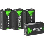 Piles rechargeables 9v nimh - papeco - lot de 4 piles 9v nimh haute capacit� rechargeables �cologiques ...