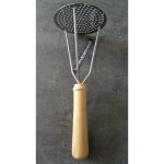 Pilon presse pur�e - fabrication fran�aise - 25 cm - bois et inox - diam�tre 9. 5 cm - poids 110 g
