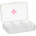 Pilulier - berilo - lot de 12 compartiments - plastique transparent - 17 x 27 x 115 cm - multicolore