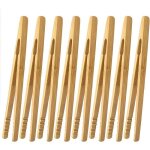 Pince bambou pour grille pain 8 pices pinces de cuisine rutilisables 18cm pinces  pain de bois pince ...