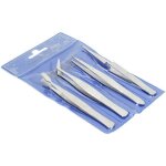 Pince brucelle : lot de 4 pinces de precision en acier inoxydable non - magntique