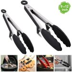 Pince de cuisine - n - acier inoxydable - silicone - résistante à la chaleur - 2pcs Pince de cuisine - n - acier inoxydable - silicone - résistante à la chaleur - 2pcs
