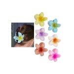 Pince � cheveux - crabe - lot de 6 - fleurs hawa�ennes - forte fixation - 85 cm