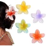 Pince  cheveux - non spcifi - fleur - 4 cm x 8 cm - colore - 4 pices