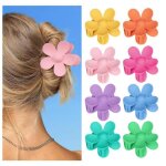 Pince � cheveux - fleur - 8 pi�ces - couleurs vari�es - design floral 3d - confort optimal