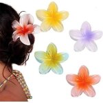 Pince à cheveux - fleur - 4 cm x 8 cm - 4 pièces - différentes couleurs Pince à cheveux - fleur - 4 cm x 8 cm - 4 pièces - différentes couleurs
