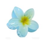 Pince  cheveux pvc fleur hawa 8cm turquoise bleu turquoise ciel marine - accessoire de dguisement ...