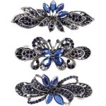 Barrettes à cheveux - vintage - 3 pièces - cristal - strass - alliage Barrettes à cheveux - vintage - 3 pièces - cristal - strass - alliage