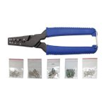 Pince pour cosses de conducteurs avec 150 cosses de conducteurs 175 mm