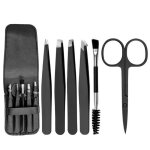 Pince � �piler sourcils professionnelle en acier inoxydable kit de sourcils avec ciseaux � sourcil brosse ...