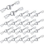 Fermoirs de griffe avec embout de cordon - pince de homard - argent - 20 pcs