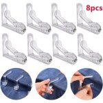 Pinces � nappe - transparent - 8 pi�ces - r�glables - anti - d�placement - pour ext�rieur