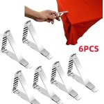 Pince � nappe - pince de fixe - acier inoxydable - argent� - 7. 2x5. 5x1. 2cm - 6 pi�ces