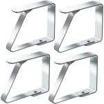 Pinces � nappe grandes ensemble de 4 acier inoxydable anti - glissant - blanc - 75 x 7cm